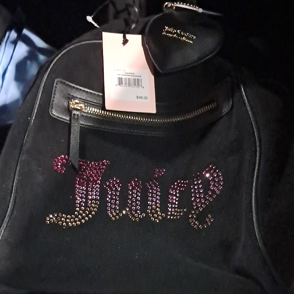 Juicy Couture Black Rhinestone Backpack